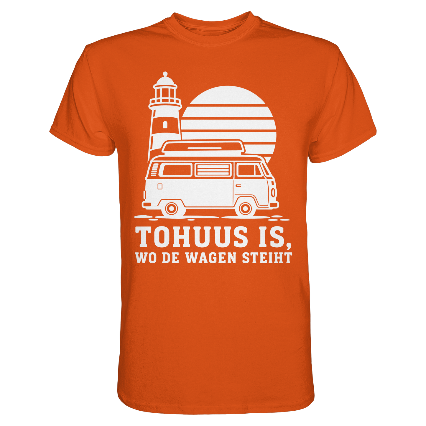 Tohuus is, wo de Wagen steiht – Herren Shirt für Camper und Küstenfans