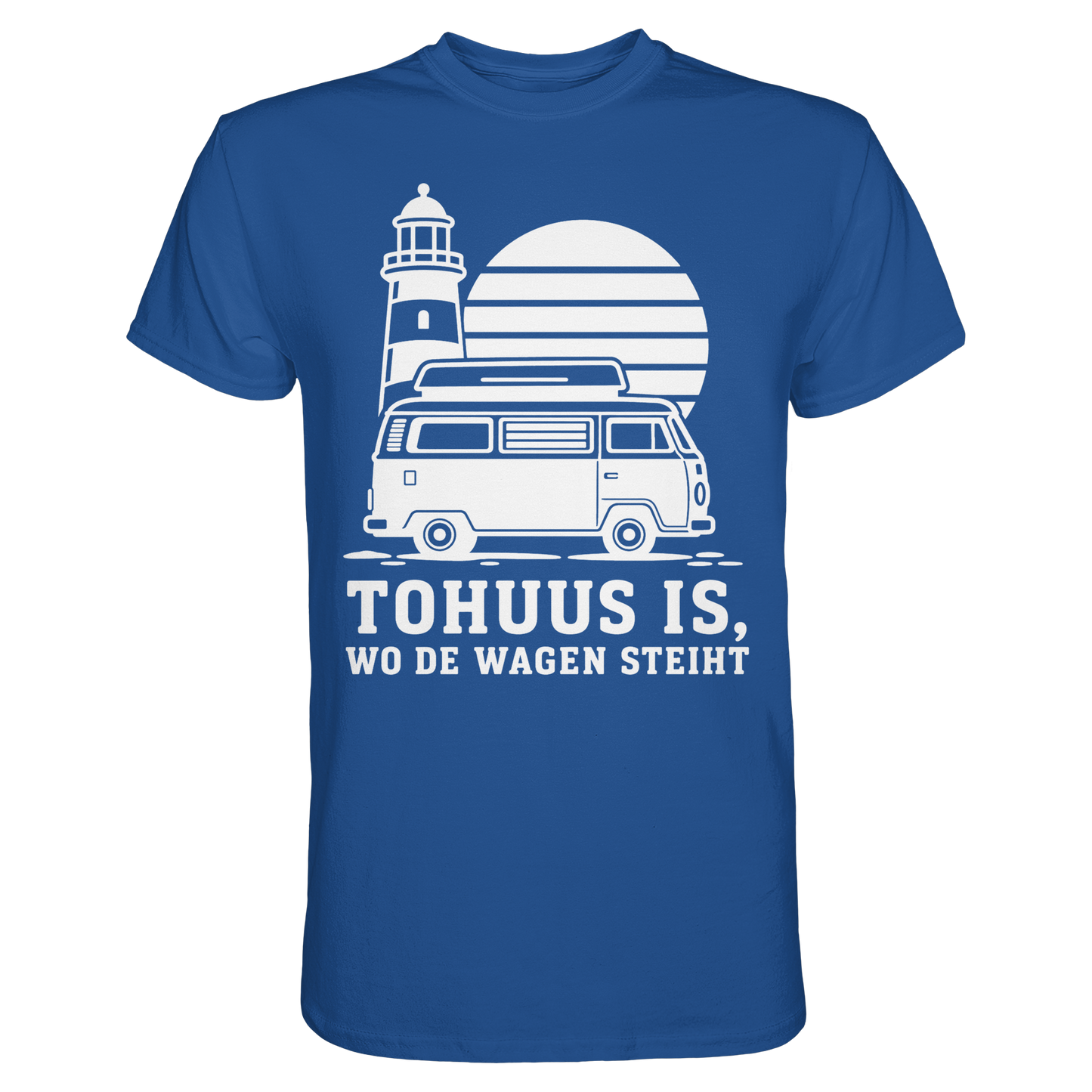 Tohuus is, wo de Wagen steiht – Herren Shirt für Camper und Küstenfans