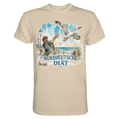 Norddeutsche Diät – Herren Shirt für Fischbrötchen-Fans mit Humor