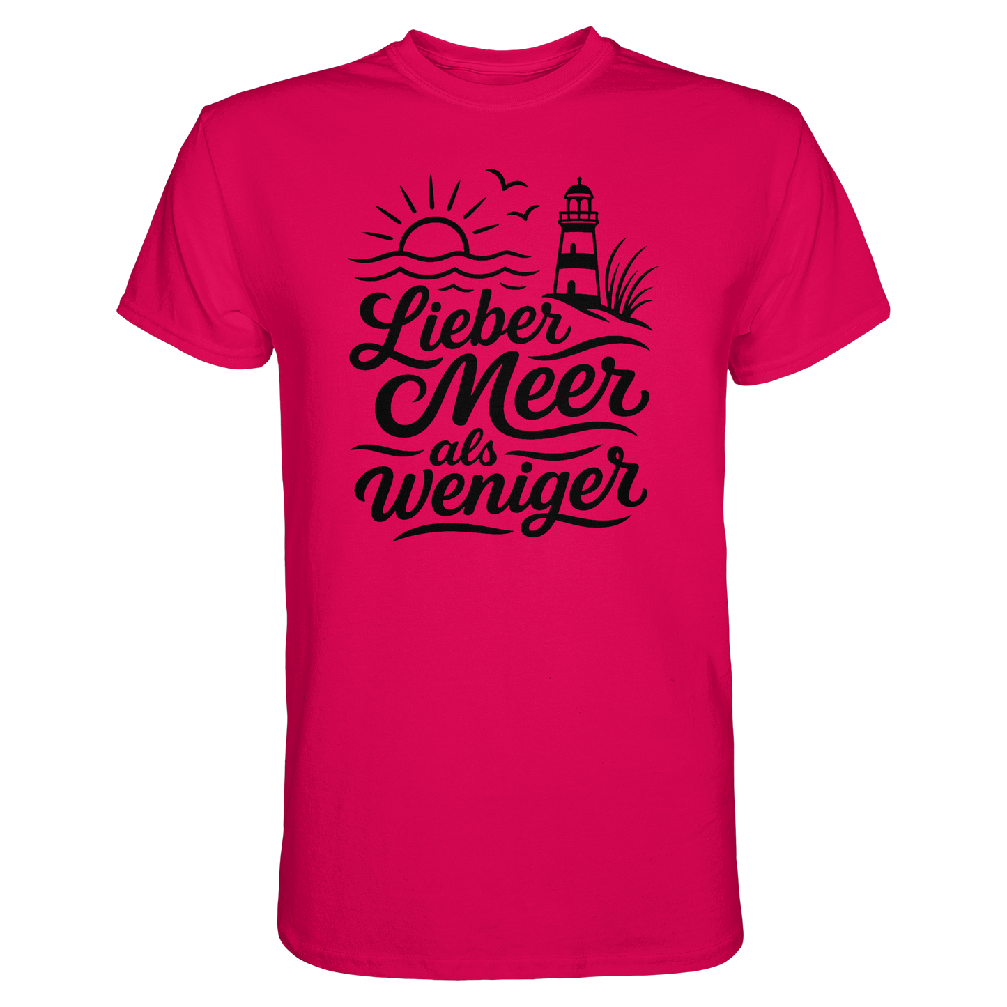 Maritimes Baumwoll T-Shirt - Lieber Meer als weniger - für alle Küstenkinder