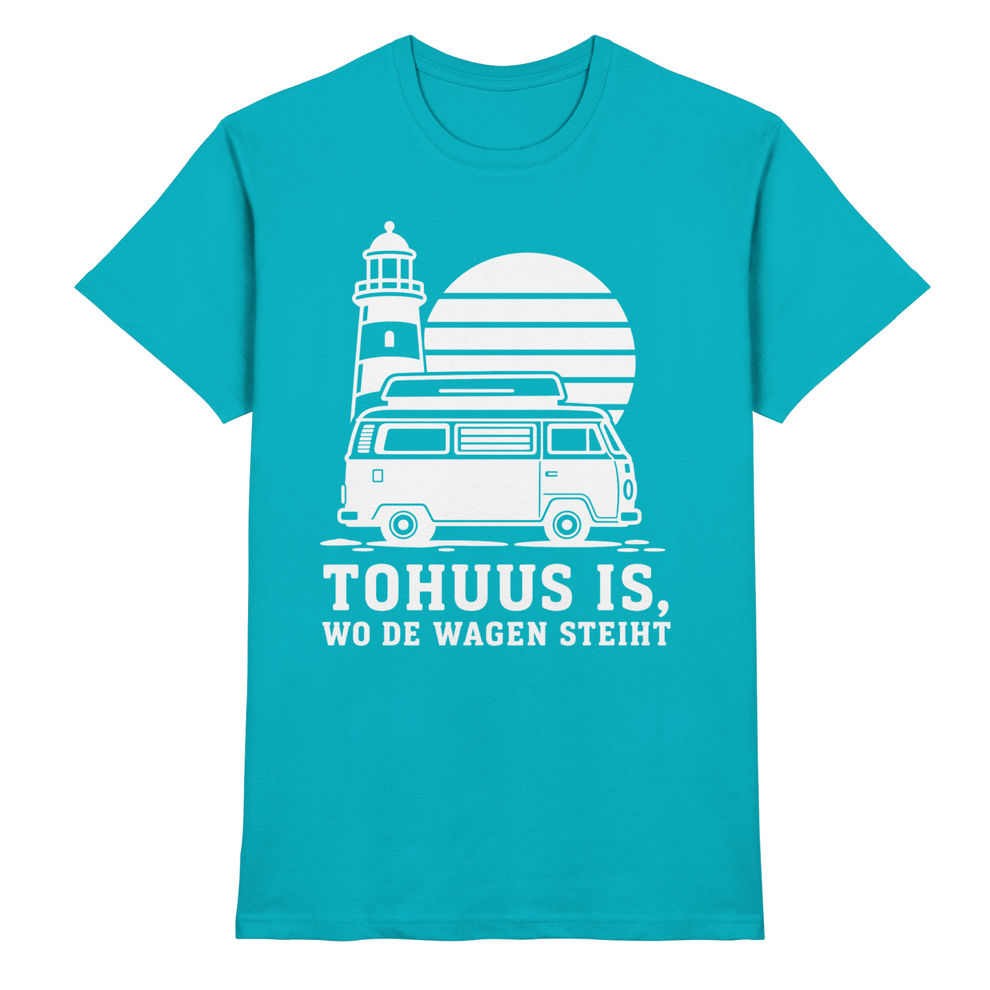 Tohuus is, wo de Wagen steiht – Herren Shirt für Camper und Küstenfans