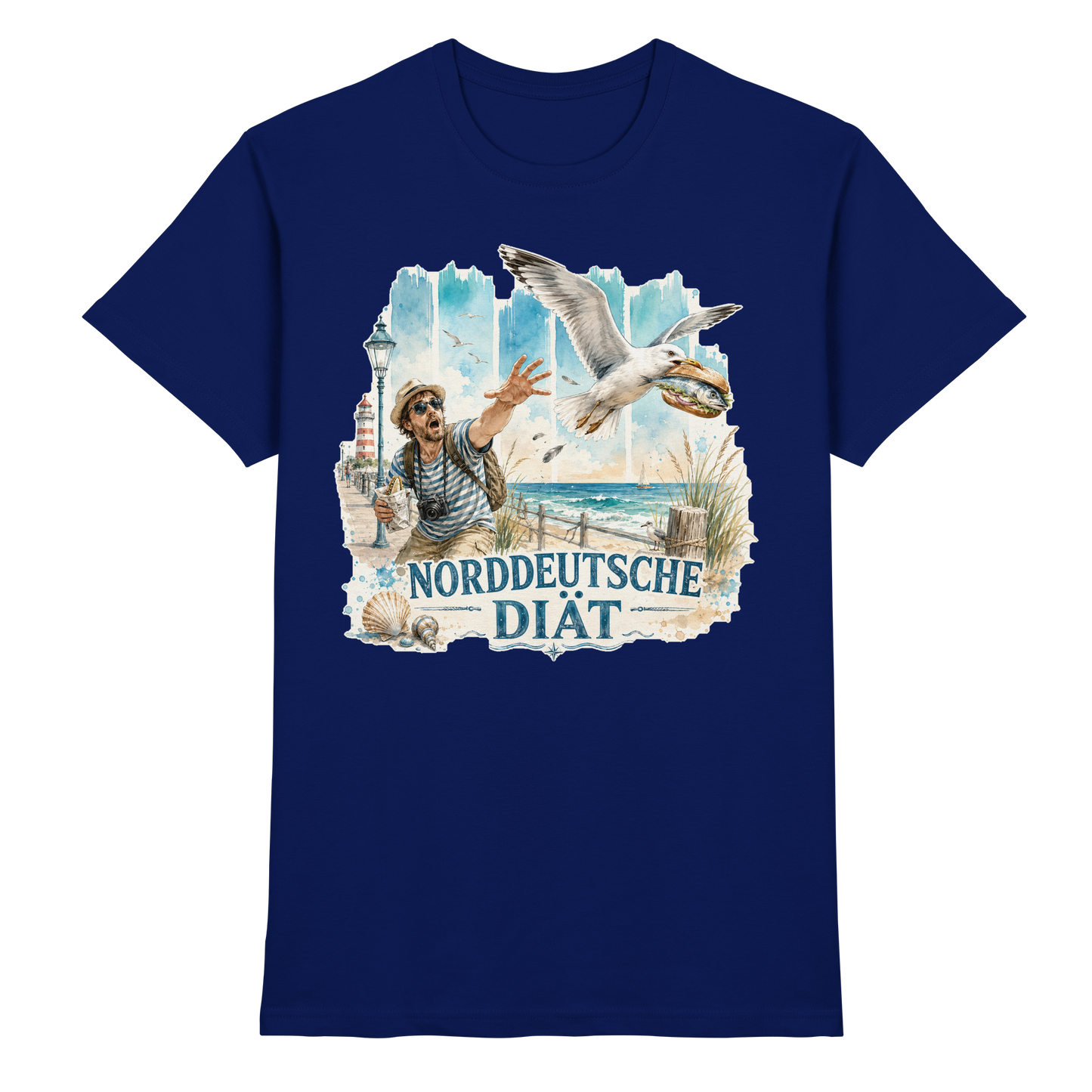 Norddeutsche Diät – Herren Shirt für Fischbrötchen-Fans mit Humor