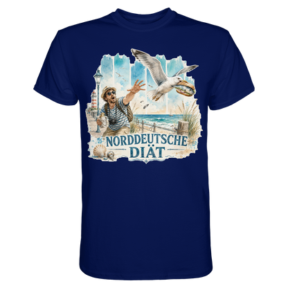 Norddeutsche Diät – Herren Shirt für Fischbrötchen-Fans mit Humor