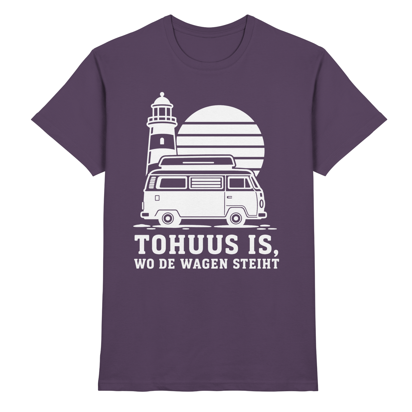 Tohuus is, wo de Wagen steiht – Herren Shirt für Camper und Küstenfans