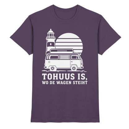 Tohuus is, wo de Wagen steiht – Herren Shirt für Camper und Küstenfans