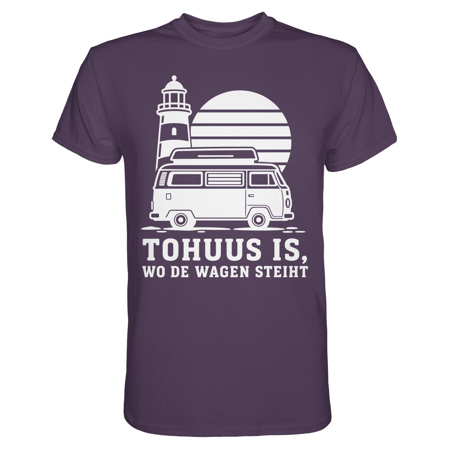 Tohuus is, wo de Wagen steiht – Herren Shirt für Camper und Küstenfans
