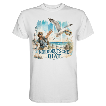 Norddeutsche Diät – Herren Shirt für Fischbrötchen-Fans mit Humor