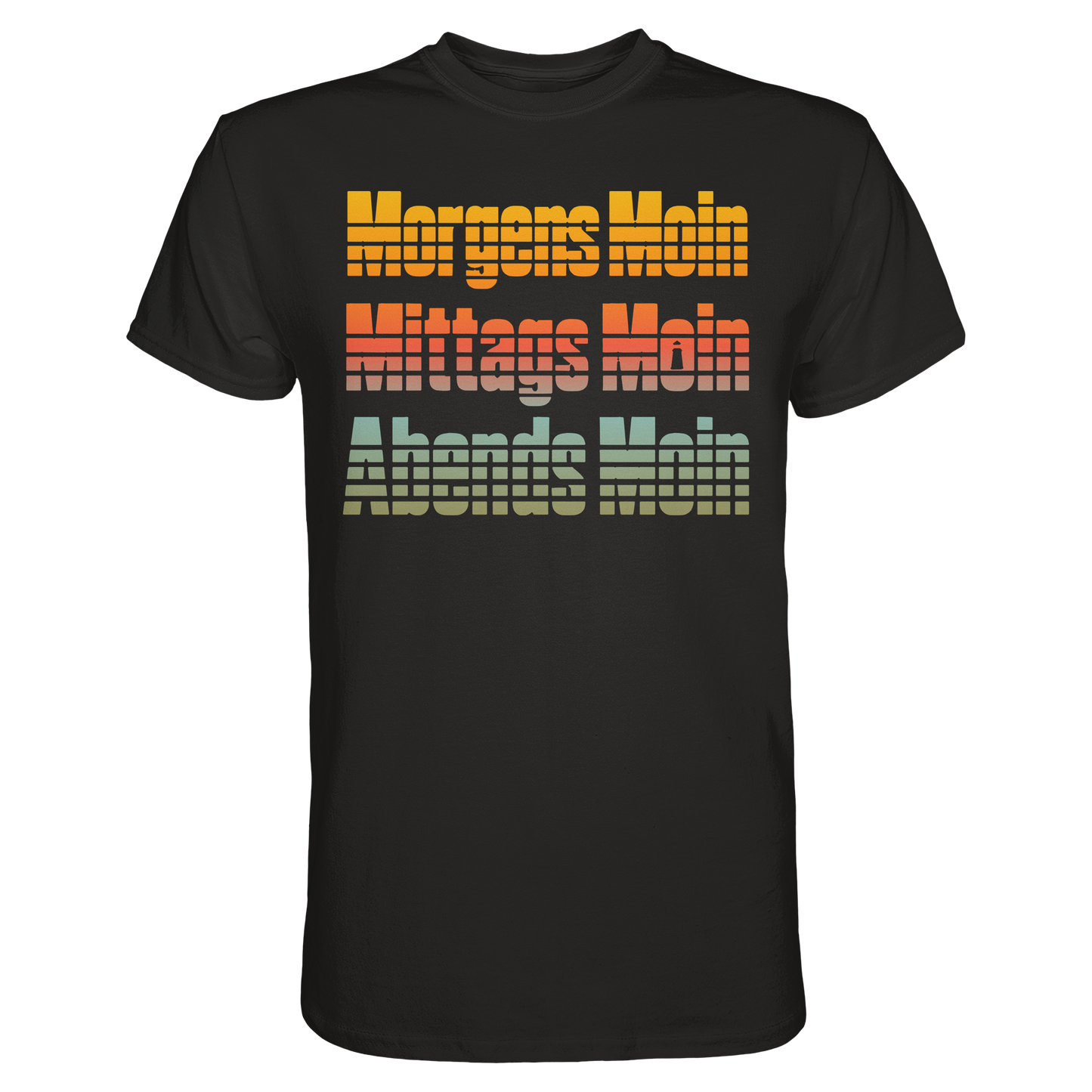 Moin kennt keine Uhrzeit – Retro-Shirt mit norddeutschem Humor