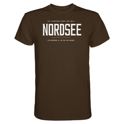 Nordsee – Damen T-Shirt mit Ebbe-und-Flut-Spruch