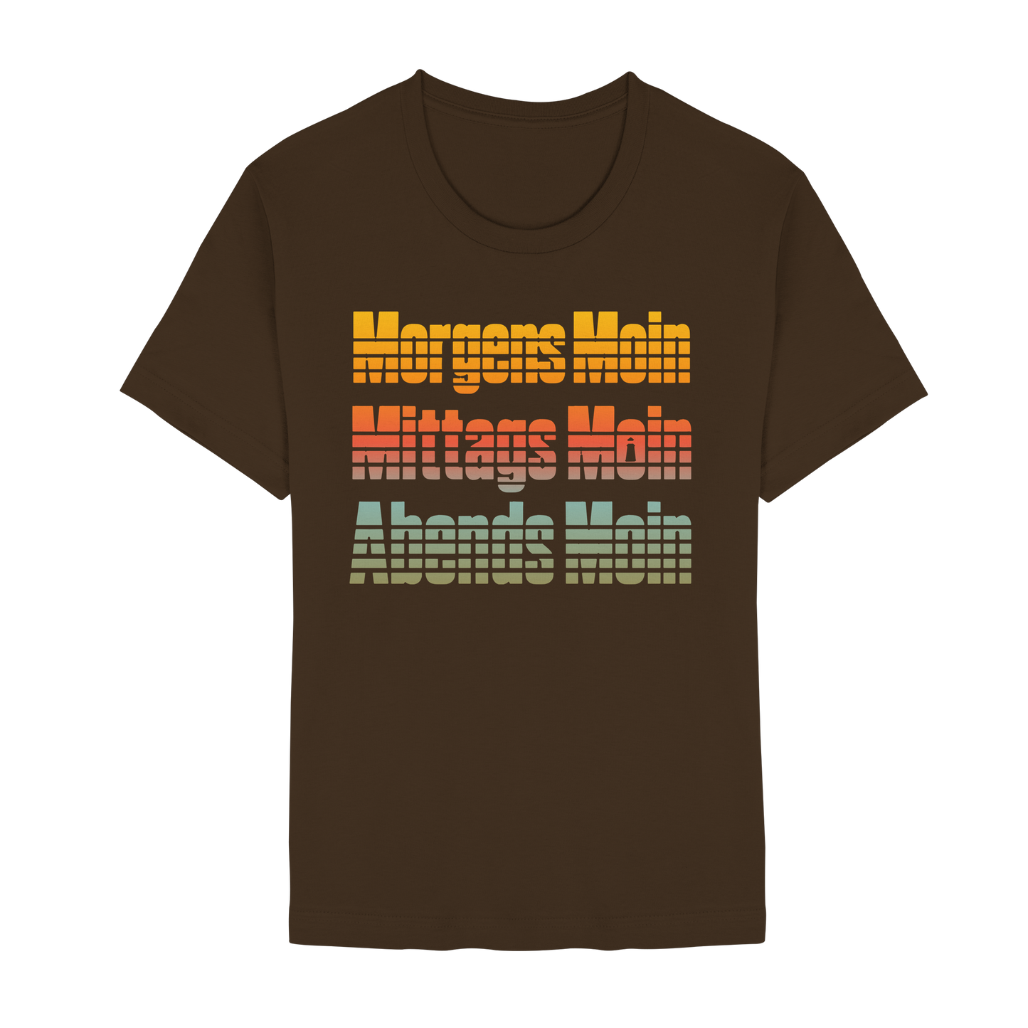 Moin kennt keine Uhrzeit – Retro-Shirt mit norddeutschem Humor