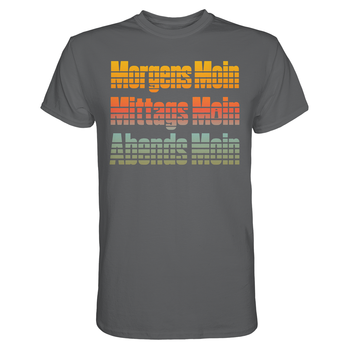Moin kennt keine Uhrzeit – Retro-Shirt mit norddeutschem Humor