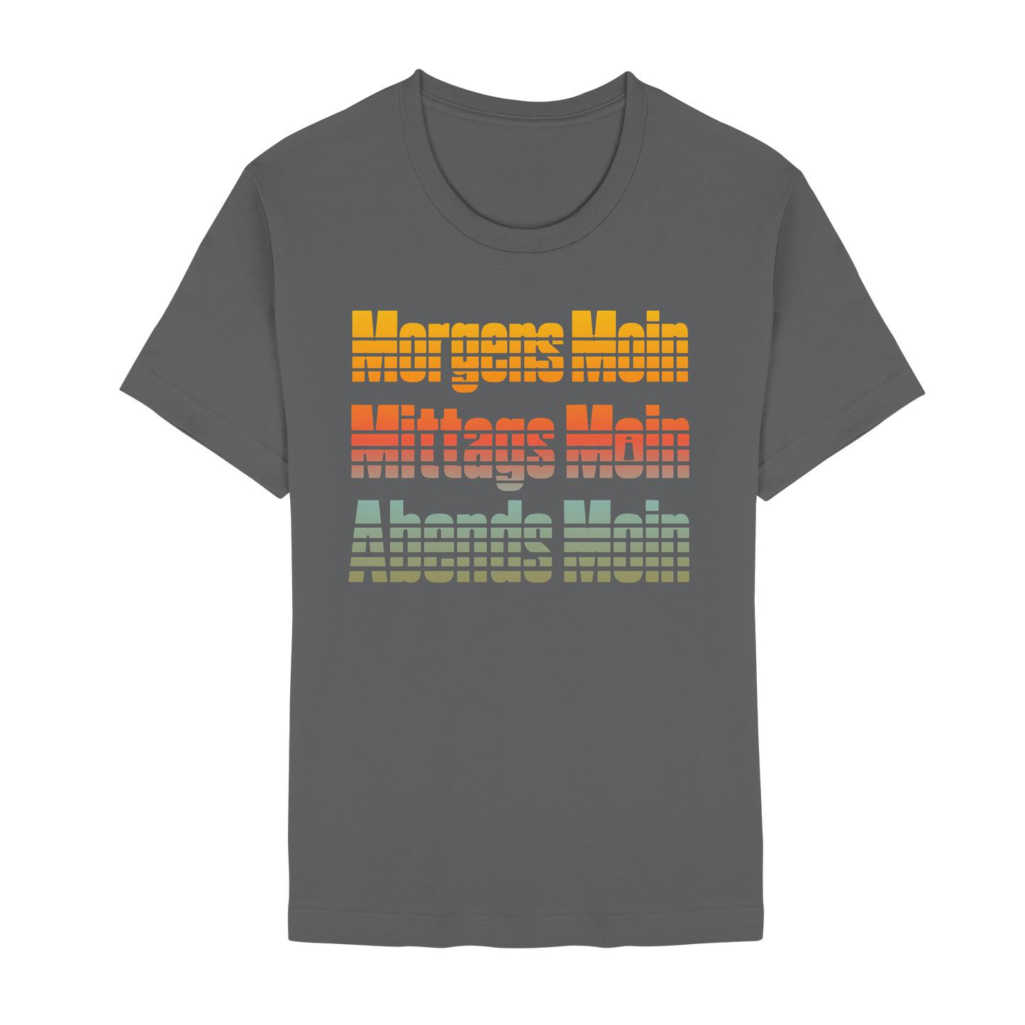 Moin kennt keine Uhrzeit – Retro-Shirt mit norddeutschem Humor