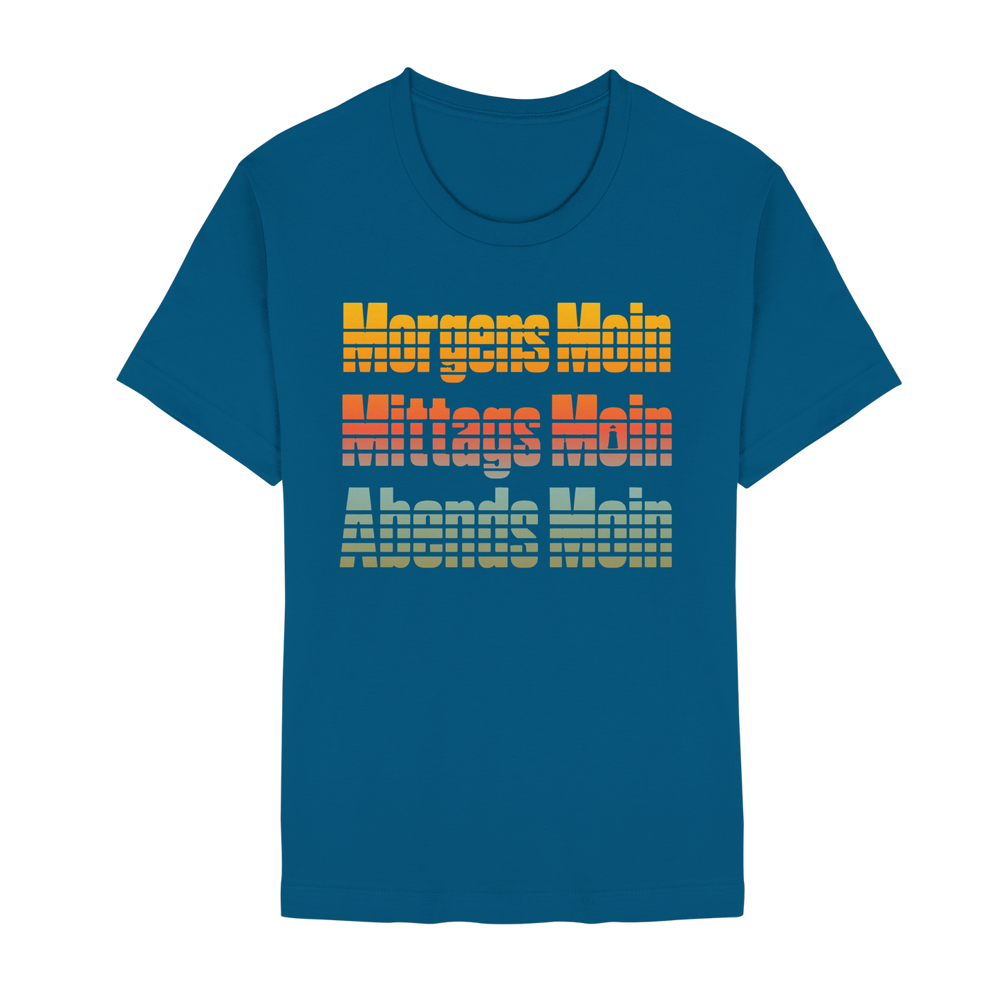 Moin kennt keine Uhrzeit – Retro-Shirt mit norddeutschem Humor
