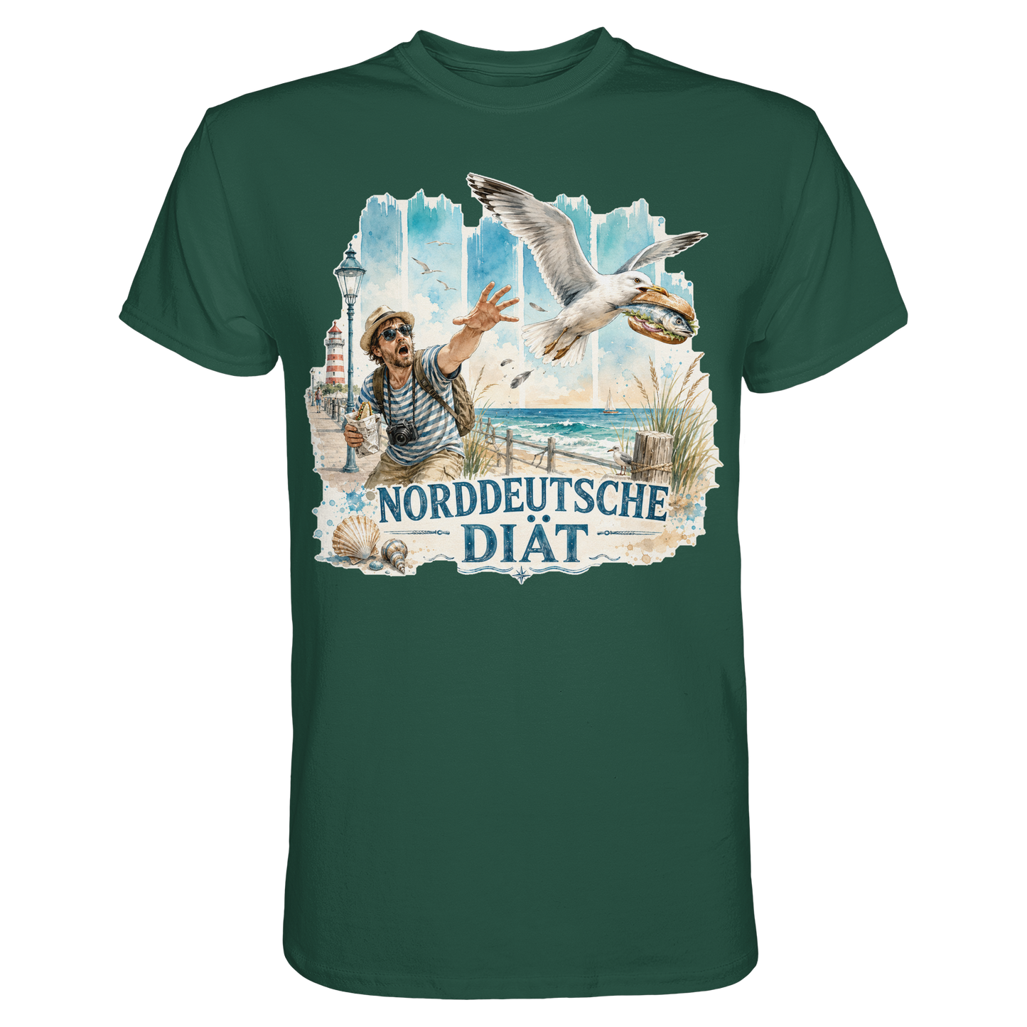 Norddeutsche Diät – Damen-Shirt für Fischbrötchen-Fans und Möwenopfer