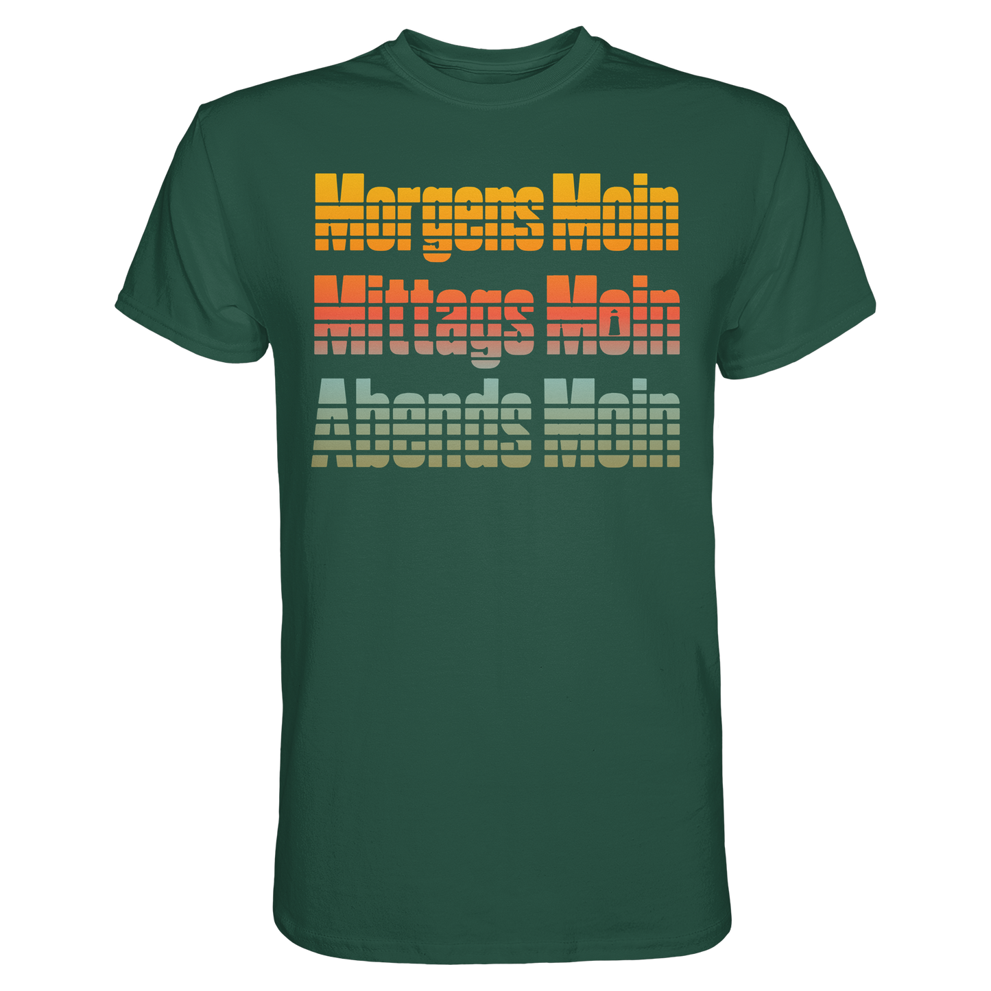 Moin kennt keine Uhrzeit – Retro-Shirt mit norddeutschem Humor