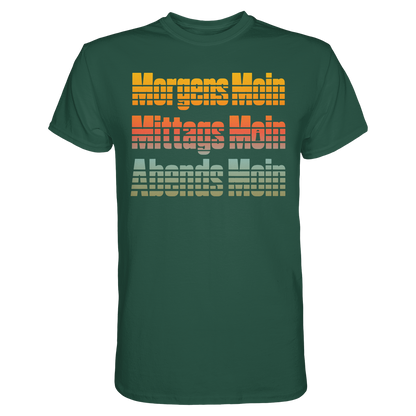 Moin kennt keine Uhrzeit – Retro-Shirt mit norddeutschem Humor