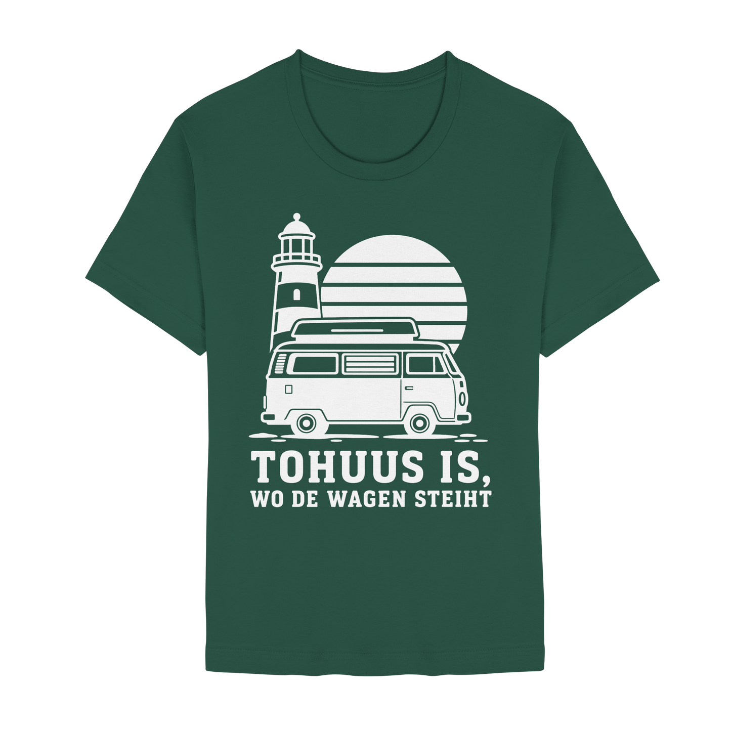 Tohuus is, wo de Wagen steiht – Damen Shirt für Camperinnen und Küstenfans