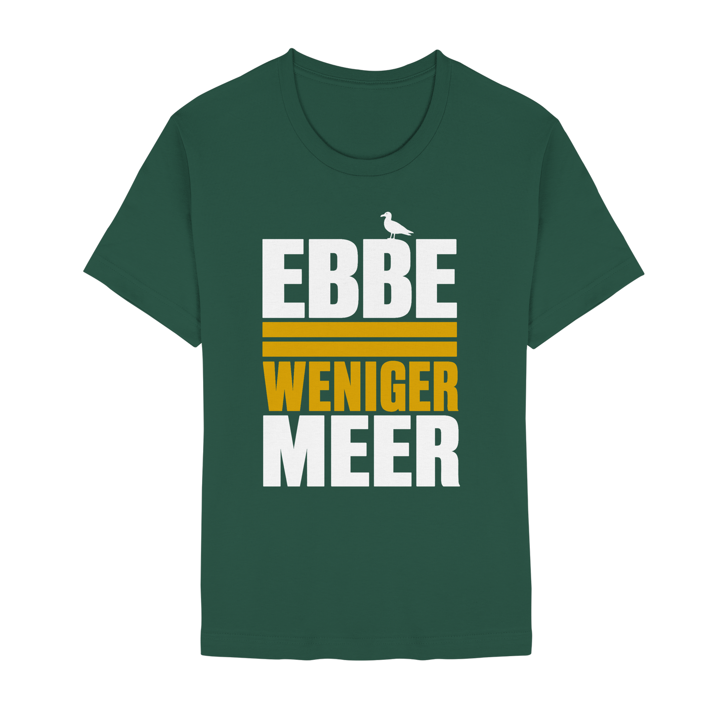 Ebbe = weniger Meer – Damen T-Shirt mit norddeutscher Küstenlogik