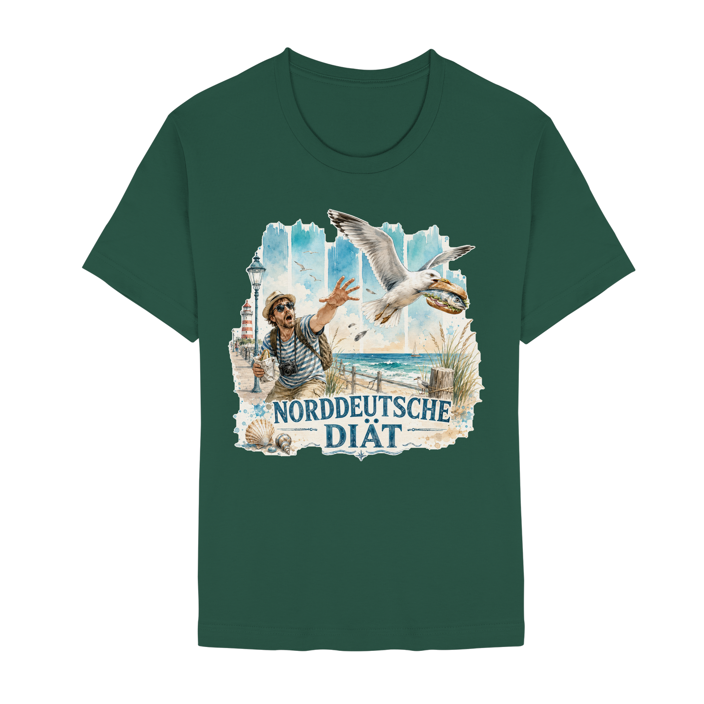 Norddeutsche Diät – Damen-Shirt für Fischbrötchen-Fans und Möwenopfer