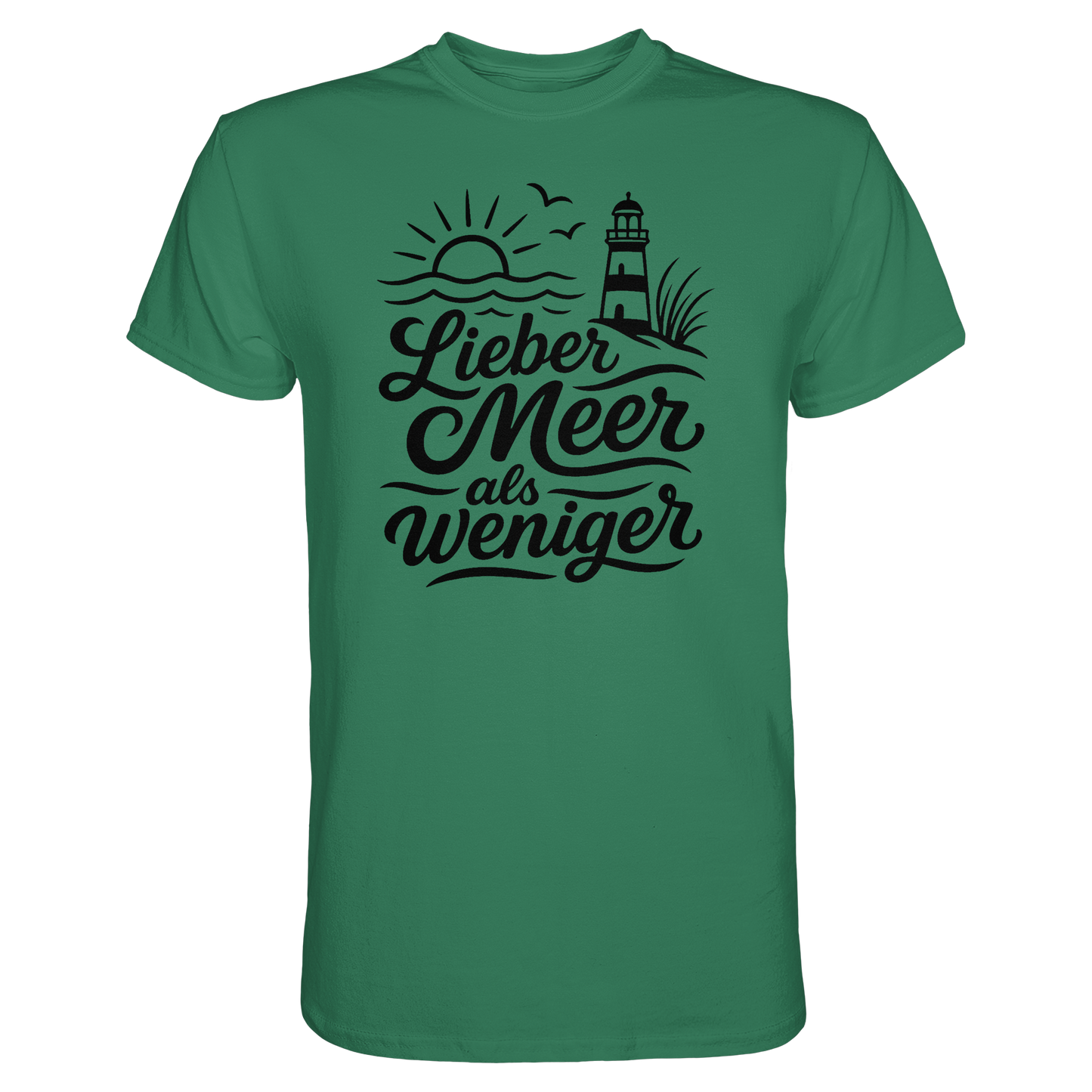 Maritimes Baumwoll T-Shirt - Lieber Meer als weniger - für alle Küstenkinder