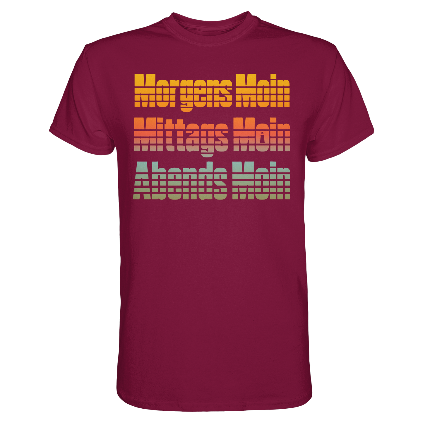 Moin kennt keine Uhrzeit – Retro-Shirt mit norddeutschem Humor