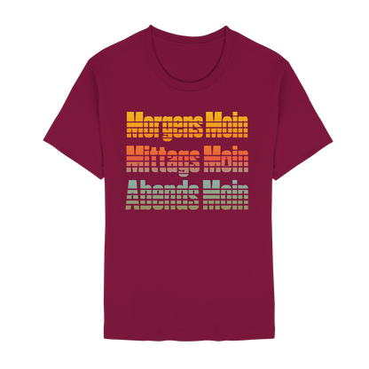 Moin kennt keine Uhrzeit – Retro-Shirt mit norddeutschem Humor
