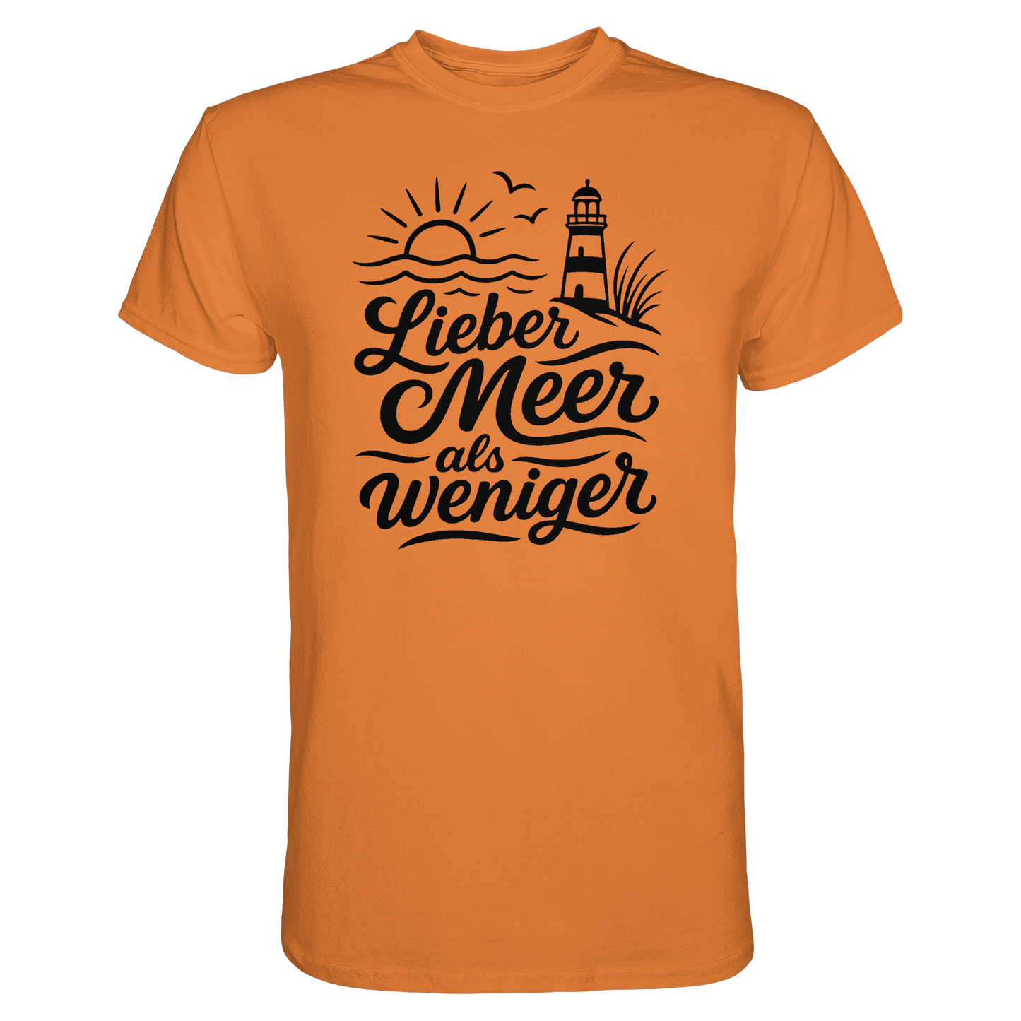 Maritimes Baumwoll T-Shirt - Lieber Meer als weniger - für alle Küstenkinder
