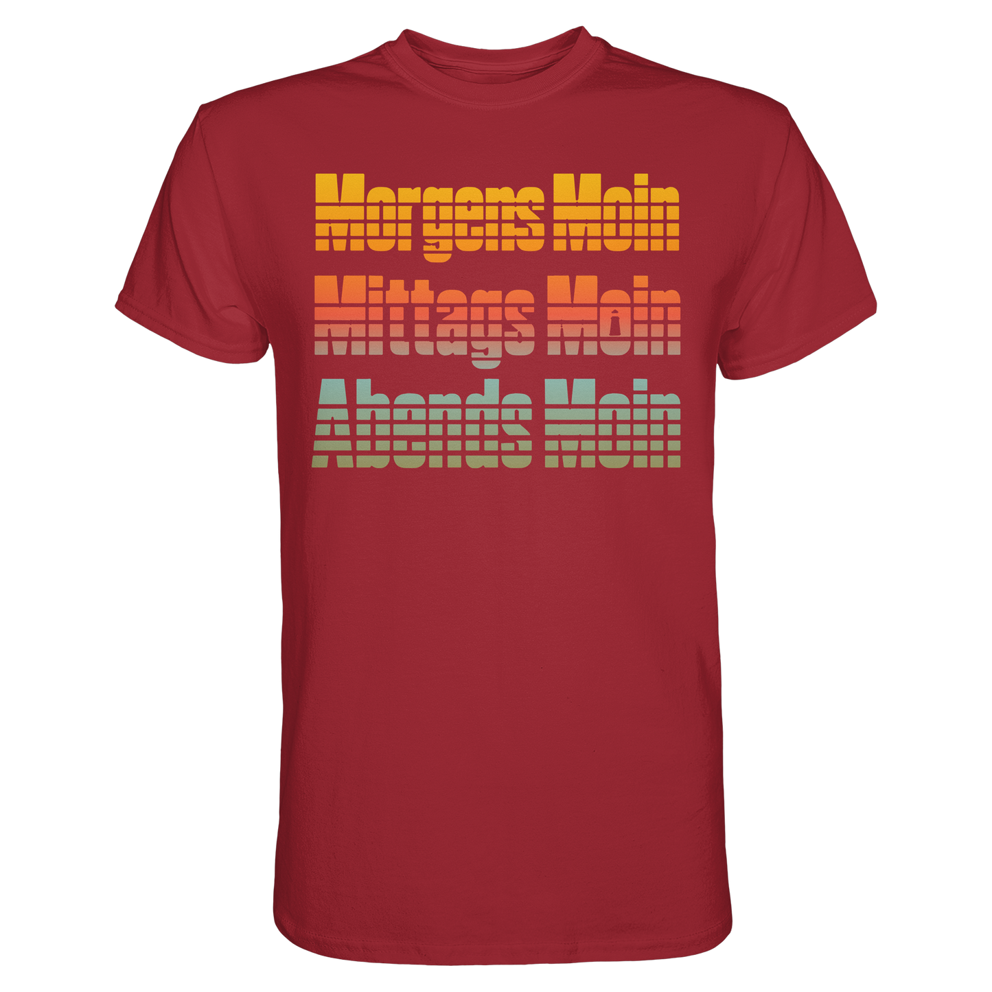 Moin kennt keine Uhrzeit – Retro-Shirt mit norddeutschem Humor