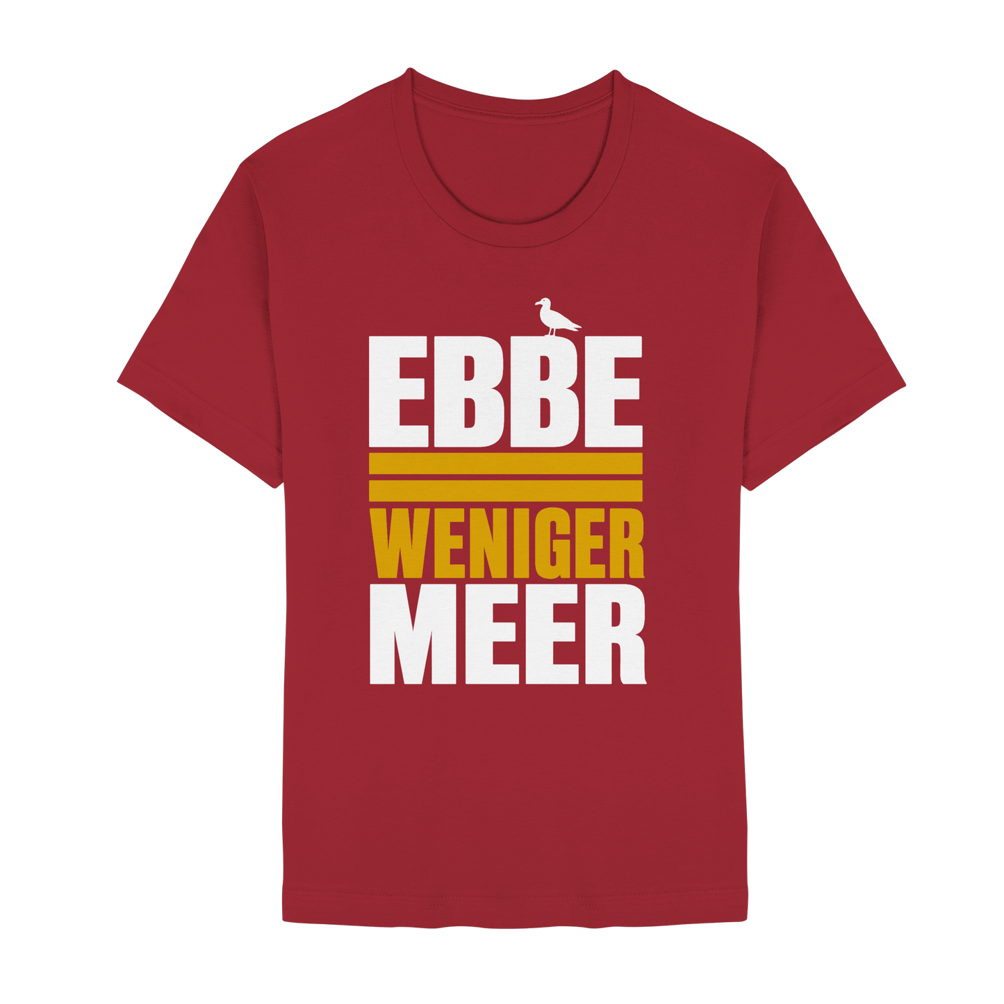 Ebbe = weniger Meer – Damen T-Shirt mit norddeutscher Küstenlogik
