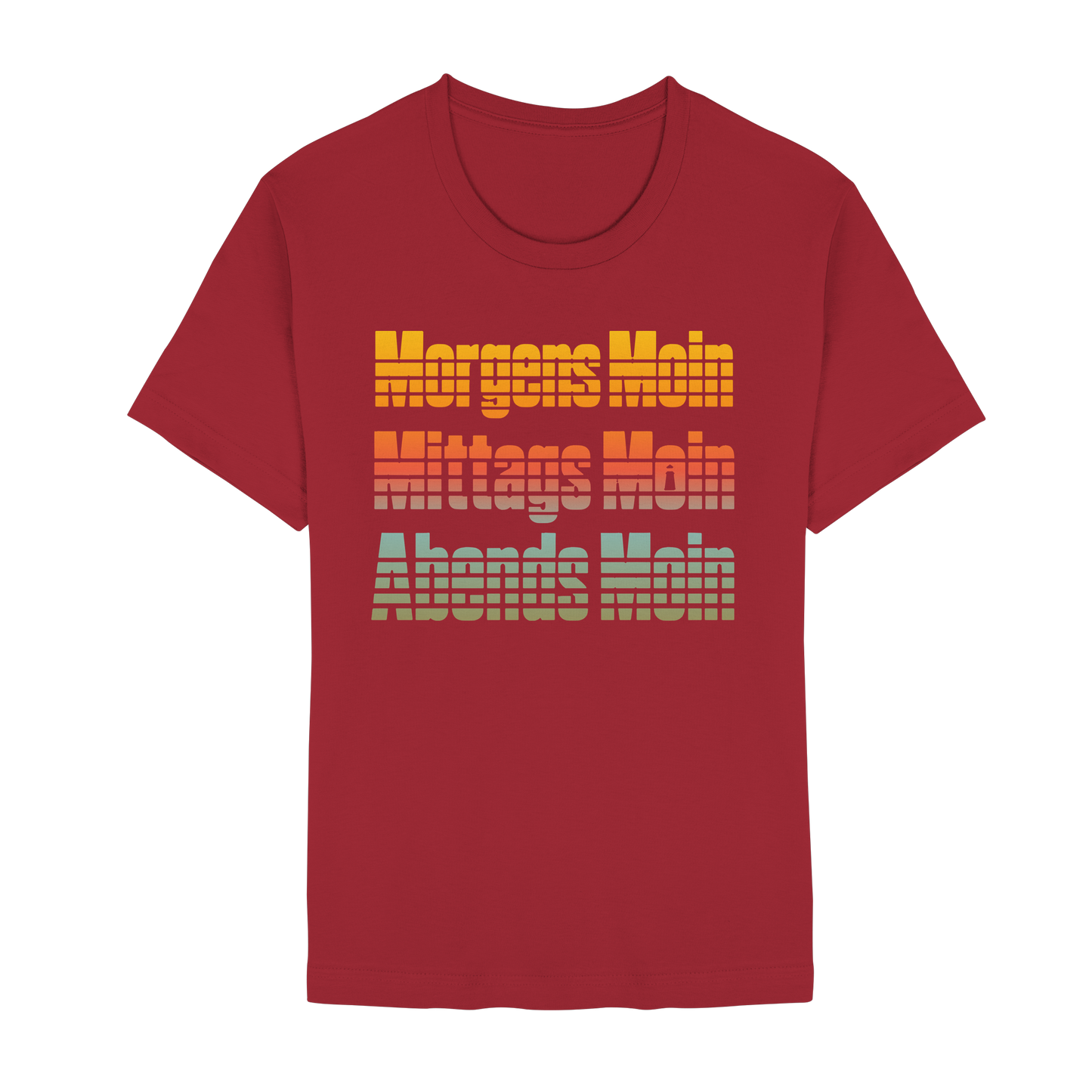 Moin kennt keine Uhrzeit – Retro-Shirt mit norddeutschem Humor