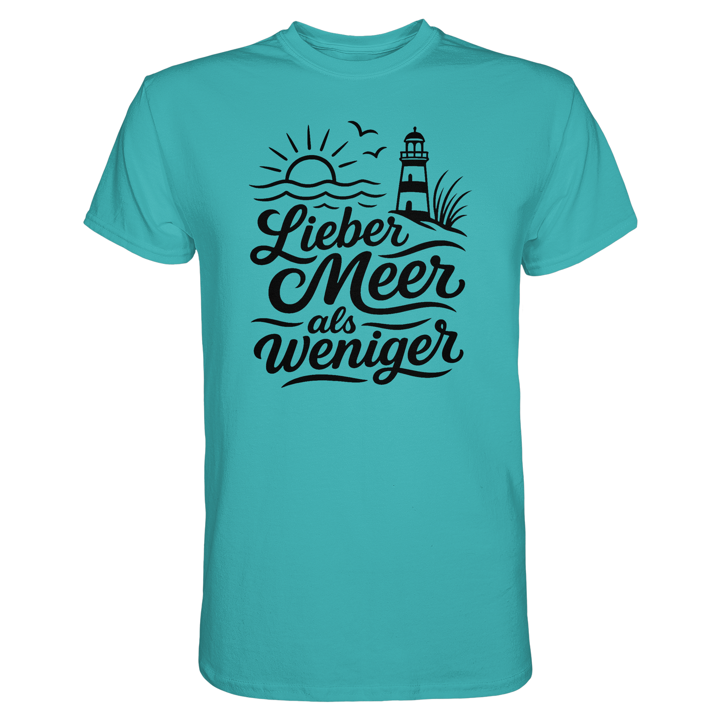Maritimes Baumwoll T-Shirt - Lieber Meer als weniger - für alle Küstenkinder