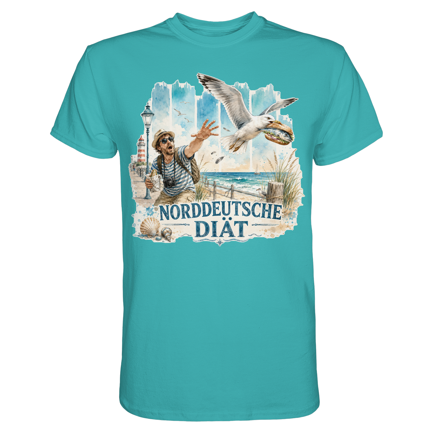 Norddeutsche Diät – Damen-Shirt für Fischbrötchen-Fans und Möwenopfer