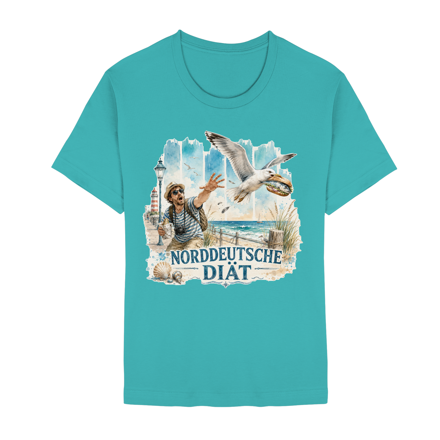 Norddeutsche Diät – Damen-Shirt für Fischbrötchen-Fans und Möwenopfer