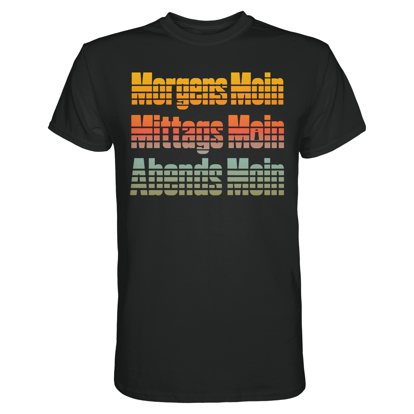 Moin kennt keine Uhrzeit – Retro-Shirt mit norddeutschem Humor