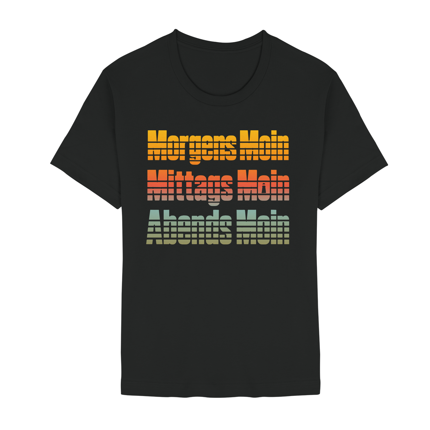 Moin kennt keine Uhrzeit – Retro-Shirt mit norddeutschem Humor