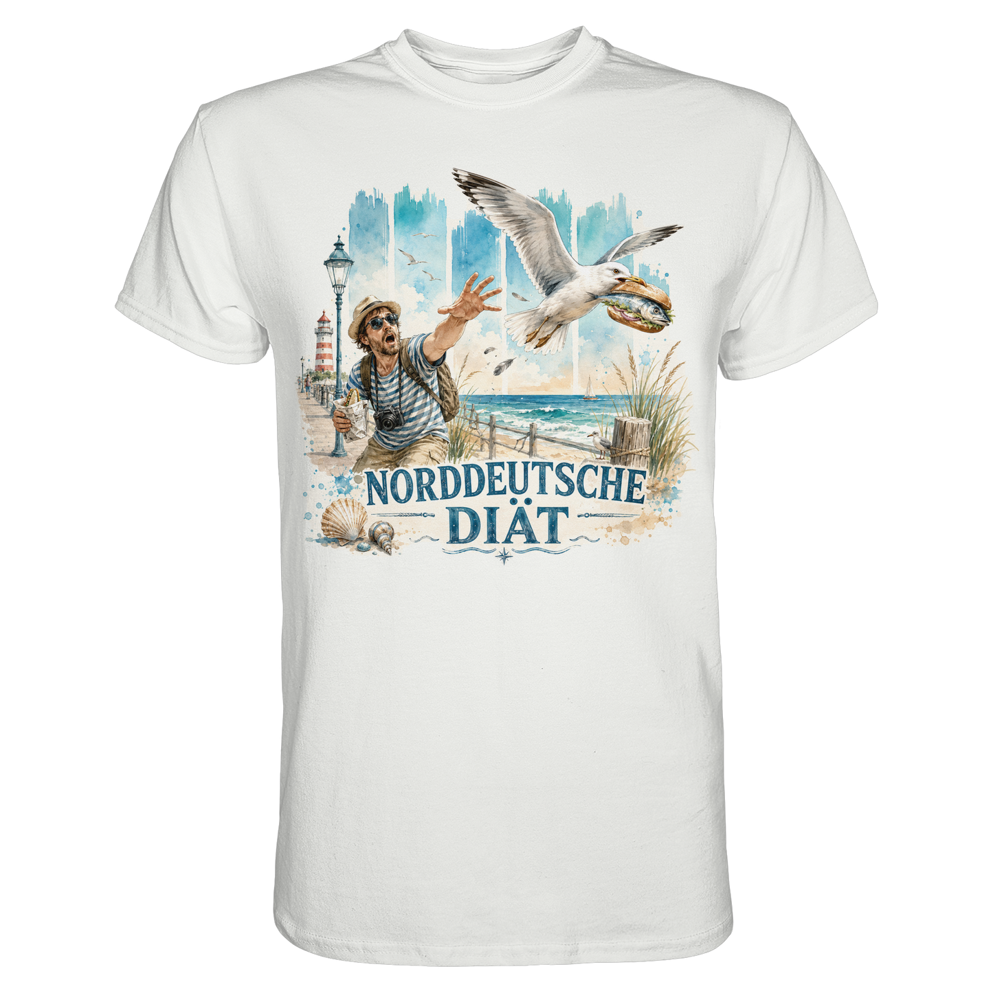 Norddeutsche Diät – Damen-Shirt für Fischbrötchen-Fans und Möwenopfer