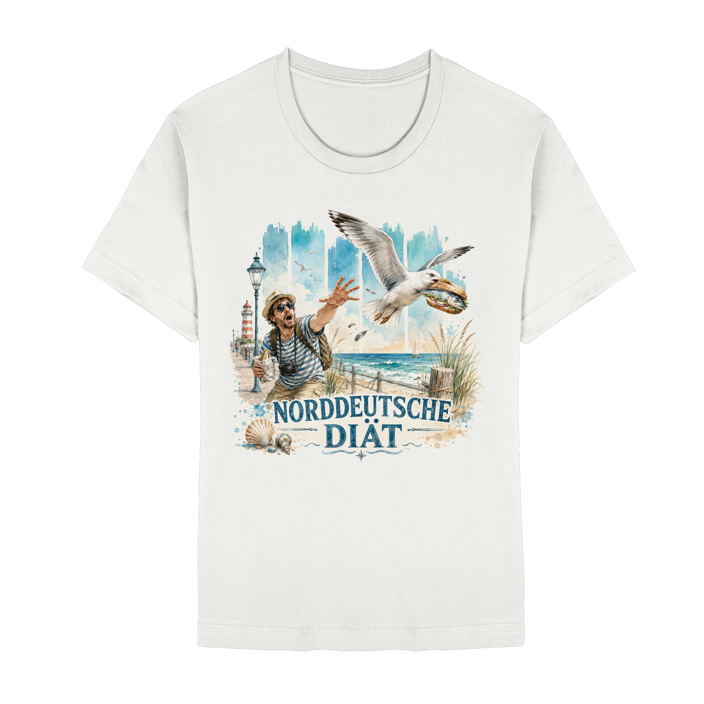 Norddeutsche Diät – Damen-Shirt für Fischbrötchen-Fans und Möwenopfer