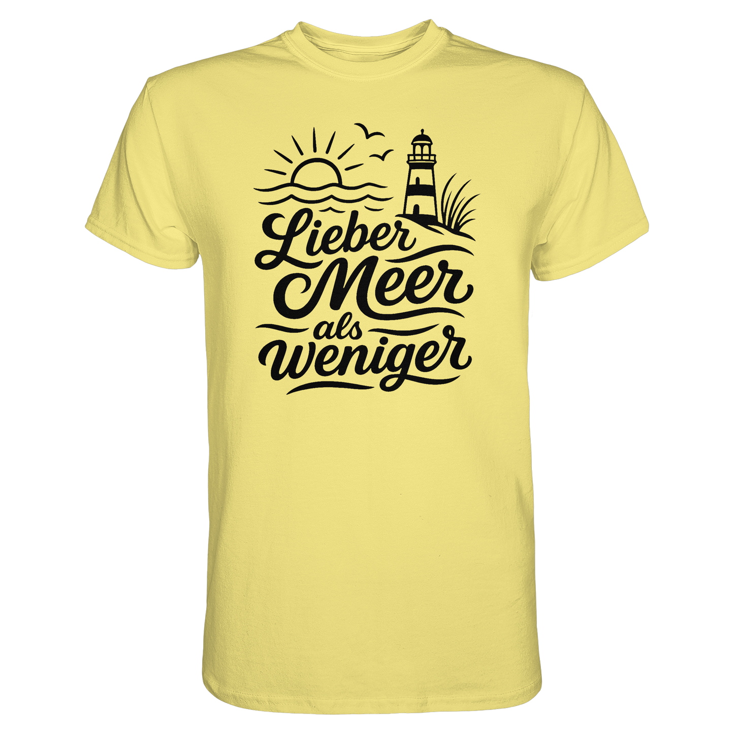 Maritimes Baumwoll T-Shirt - Lieber Meer als weniger - für alle Küstenkinder