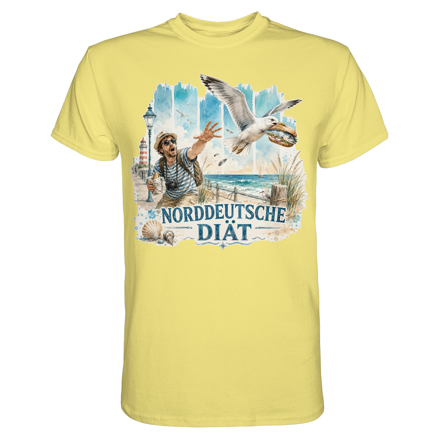Norddeutsche Diät – Damen-Shirt für Fischbrötchen-Fans und Möwenopfer